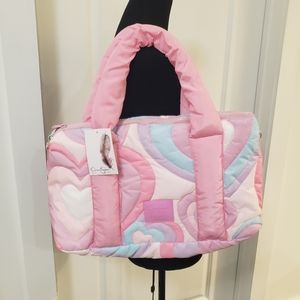 Barbiecore Pink Heart Puffy Quilted Tote